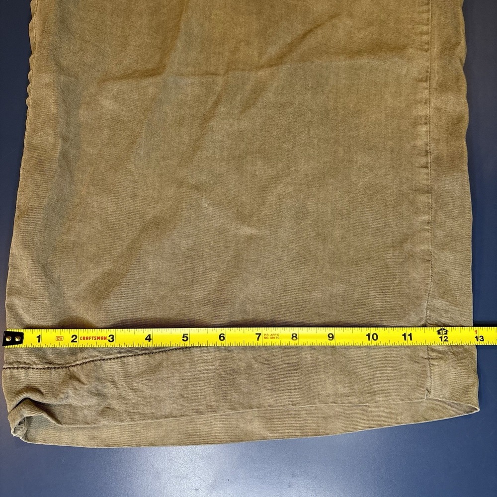 American Eagle Green Paper Bag Cropped Wide Leg Pants 14 Belted Boho Baggy Loose - Picture 4 of 10